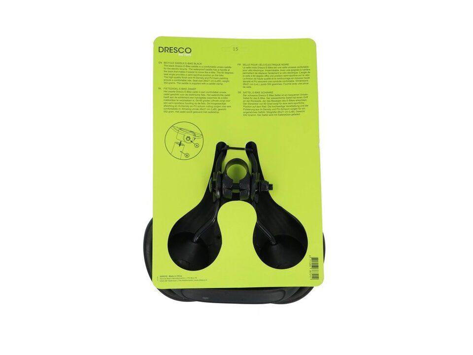 Dresco E-Bike Fietszadel - PU Schuim - Unisex - Zwart