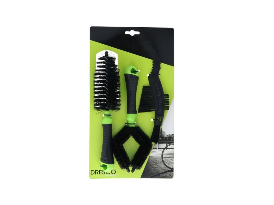 Dresco 3-Delige Fiets Borstelset - Onderhoud Borstels