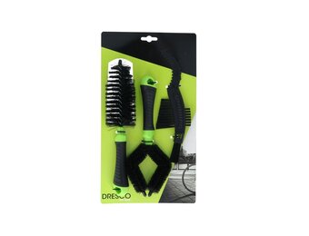 Dresco 3-Delige Fiets Borstelset - Onderhoud Borstels