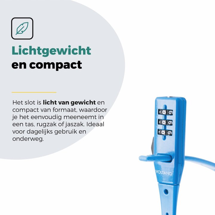 Voltano Accuslot Bagagedrager - Fietshelm / Tas Codeslot - Blauw - Reisslot