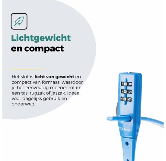 Voltano Accuslot Bagagedrager - Fietshelm / Tas Codeslot - Blauw - Reisslot