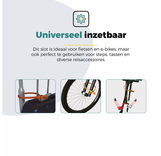 Voltano Accuslot Bagagedrager - Fietshelm / Tas Codeslot - Blauw - Reisslot