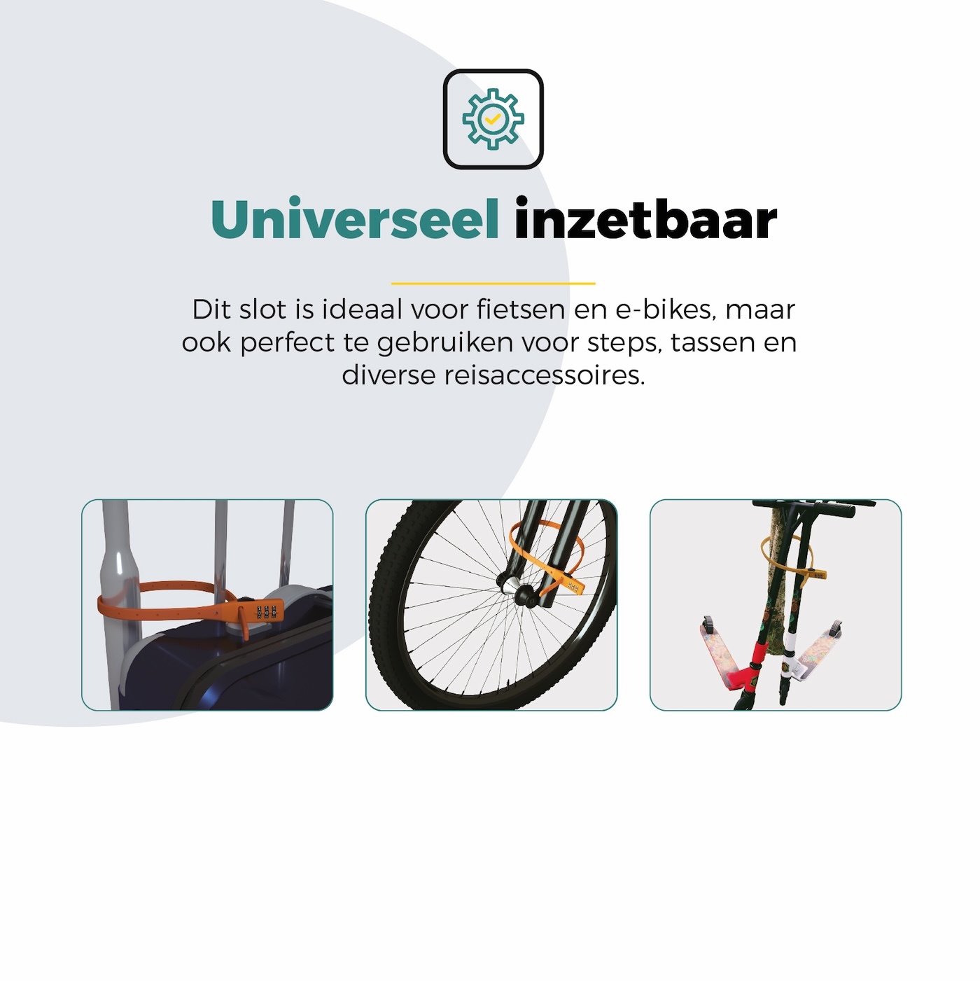 Voltano Accuslot Bagagedrager - Fietshelm / Tas Codeslot - Blauw - Reisslot