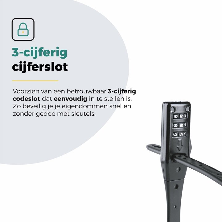 Voltano Accuslot Bagagedrager - Fietshelm / Tas Codeslot - Zwart - Reisslot