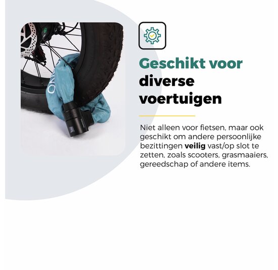 Voltano ART4 Kettingslot Solid - Ice Blauw - 110 CM - Vaste Slotkop