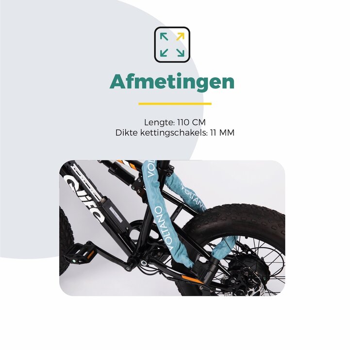 Voltano ART4 Kettingslot Solid - Ice Blauw - 110 CM - Vaste Slotkop