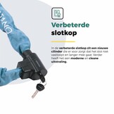 Voltano ART4 Kettingslot Solid - Ice Blauw - 110 CM - Vaste Slotkop