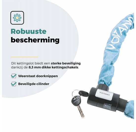 Voltano ART2 Kettingslot - Ice Blauw - 120 CM