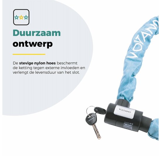 Voltano ART2 Kettingslot - Ice Blauw - 120 CM