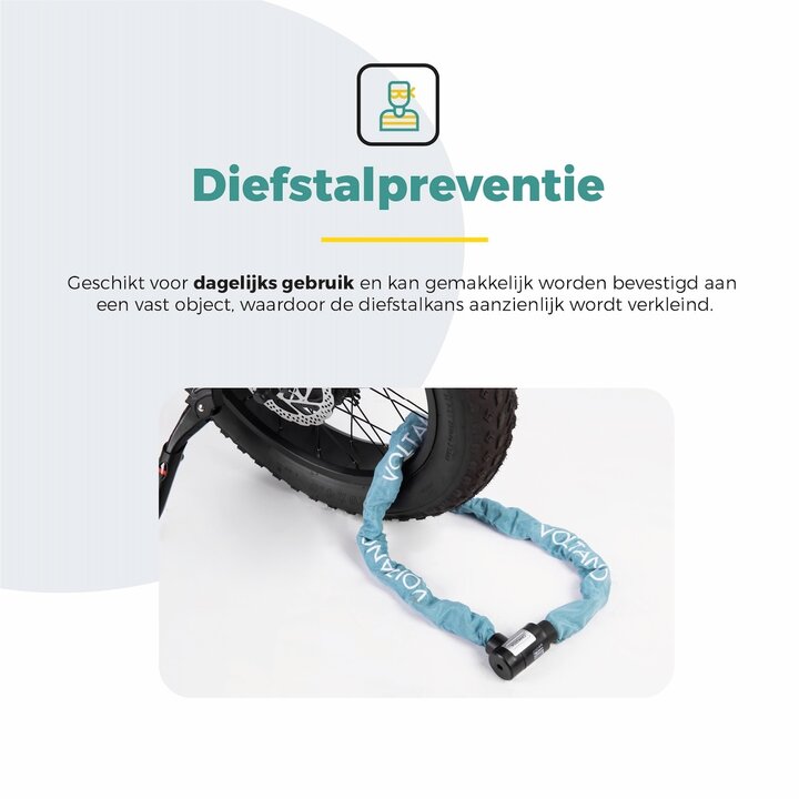 Voltano ART2 Kettingslot - Ice Blauw - 120 CM