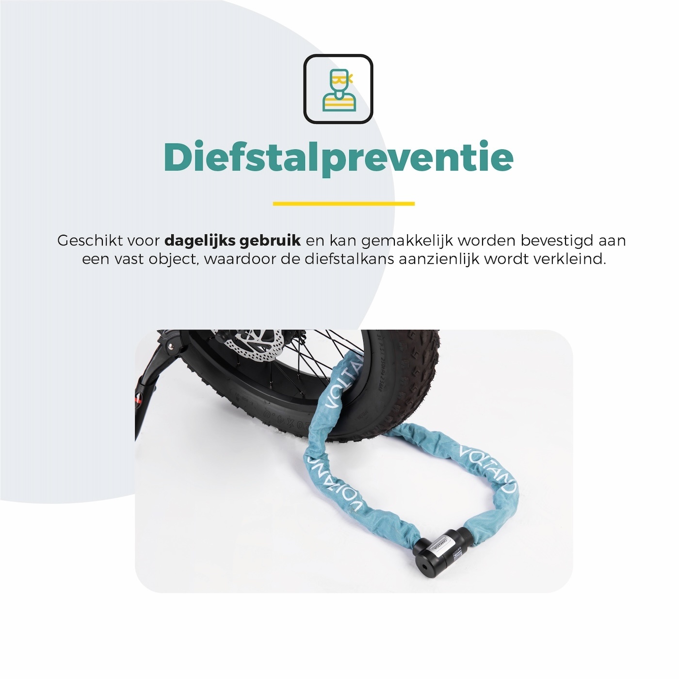 Voltano ART2 Kettingslot - Ice Blauw - 120 CM