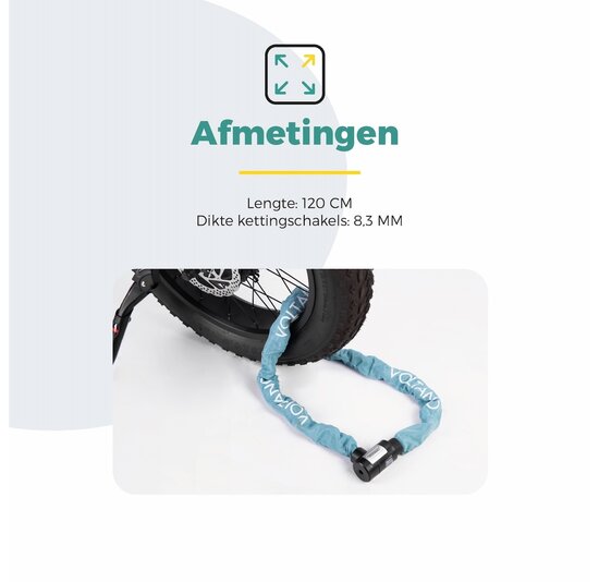 Voltano ART2 Kettingslot - Ice Blauw - 120 CM