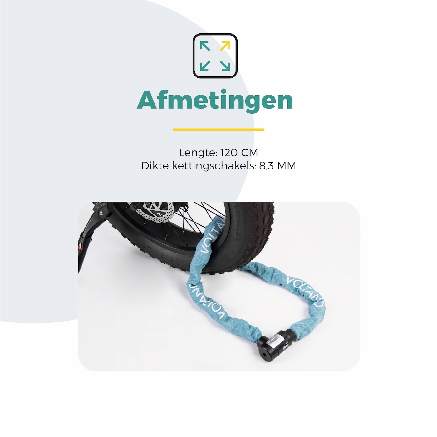 Voltano ART2 Kettingslot - Ice Blauw - 120 CM