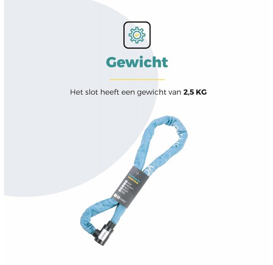 Voltano ART2 Kettingslot - Ice Blauw - 120 CM