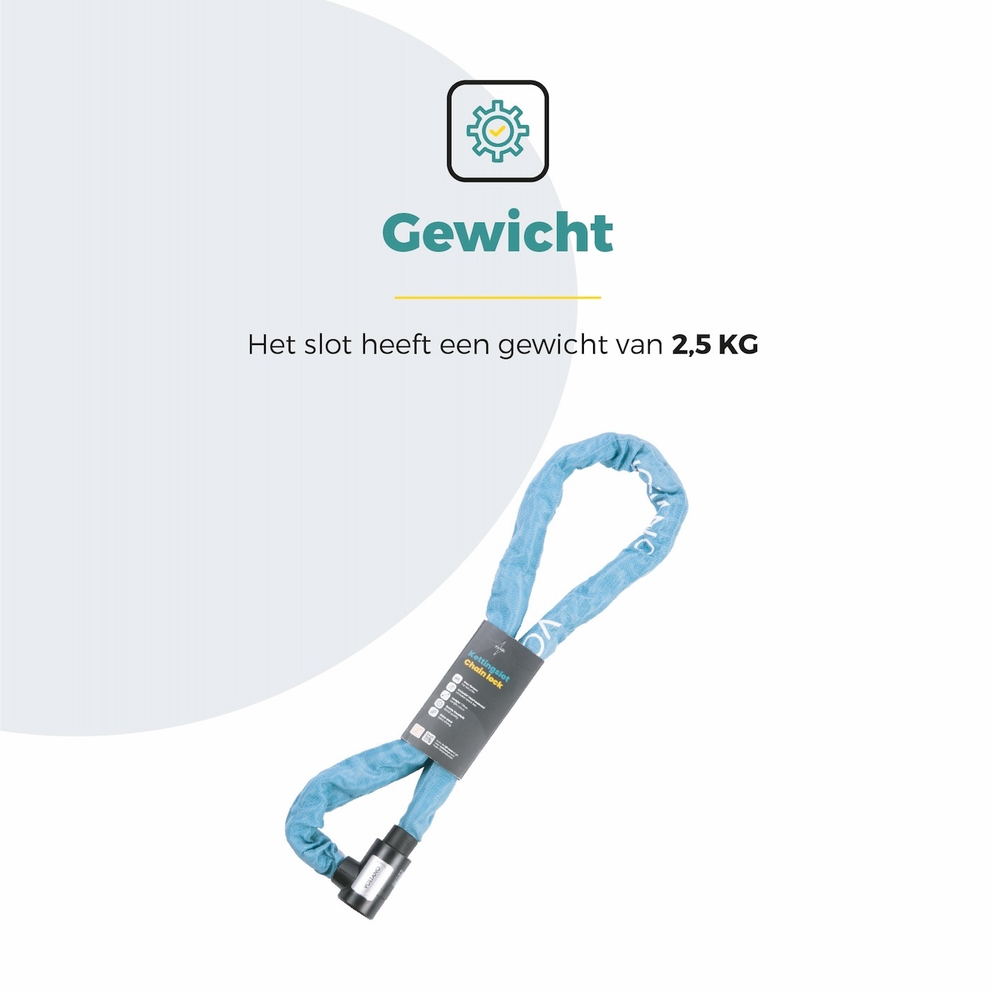 Voltano ART2 Kettingslot - Ice Blauw - 120 CM