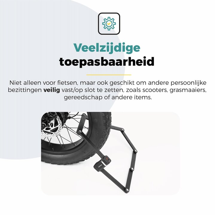 Voltano Vouwslot ART2 Pro - Zwart - 120 CM - Met Framehouder