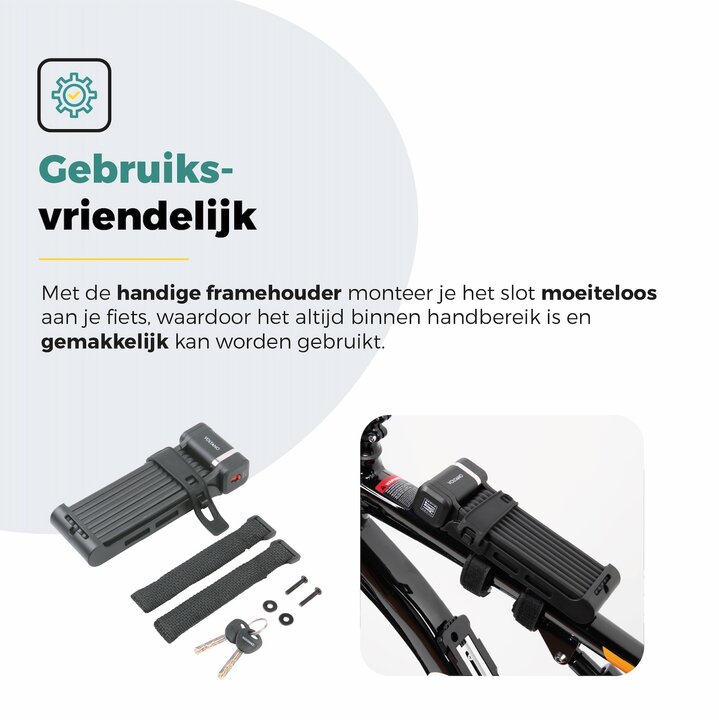 Voltano Vouwslot ART2 Pro - Zwart - 120 CM - Met Framehouder