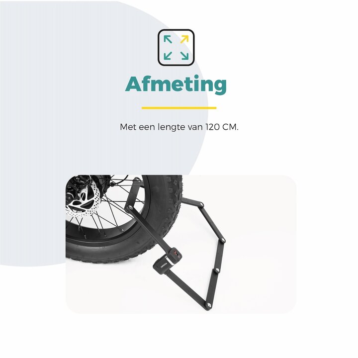 Voltano Vouwslot ART2 Pro - Zwart - 120 CM - Met Framehouder