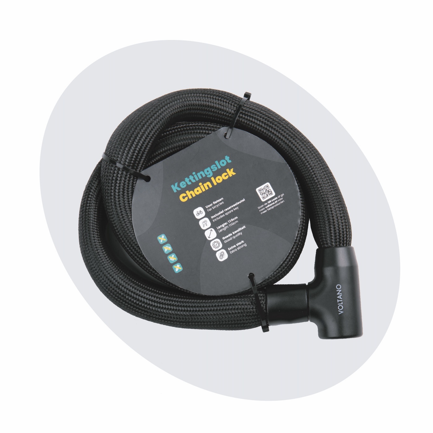 Voltano Flexilock Kettingslot - Zwart - 110 CM