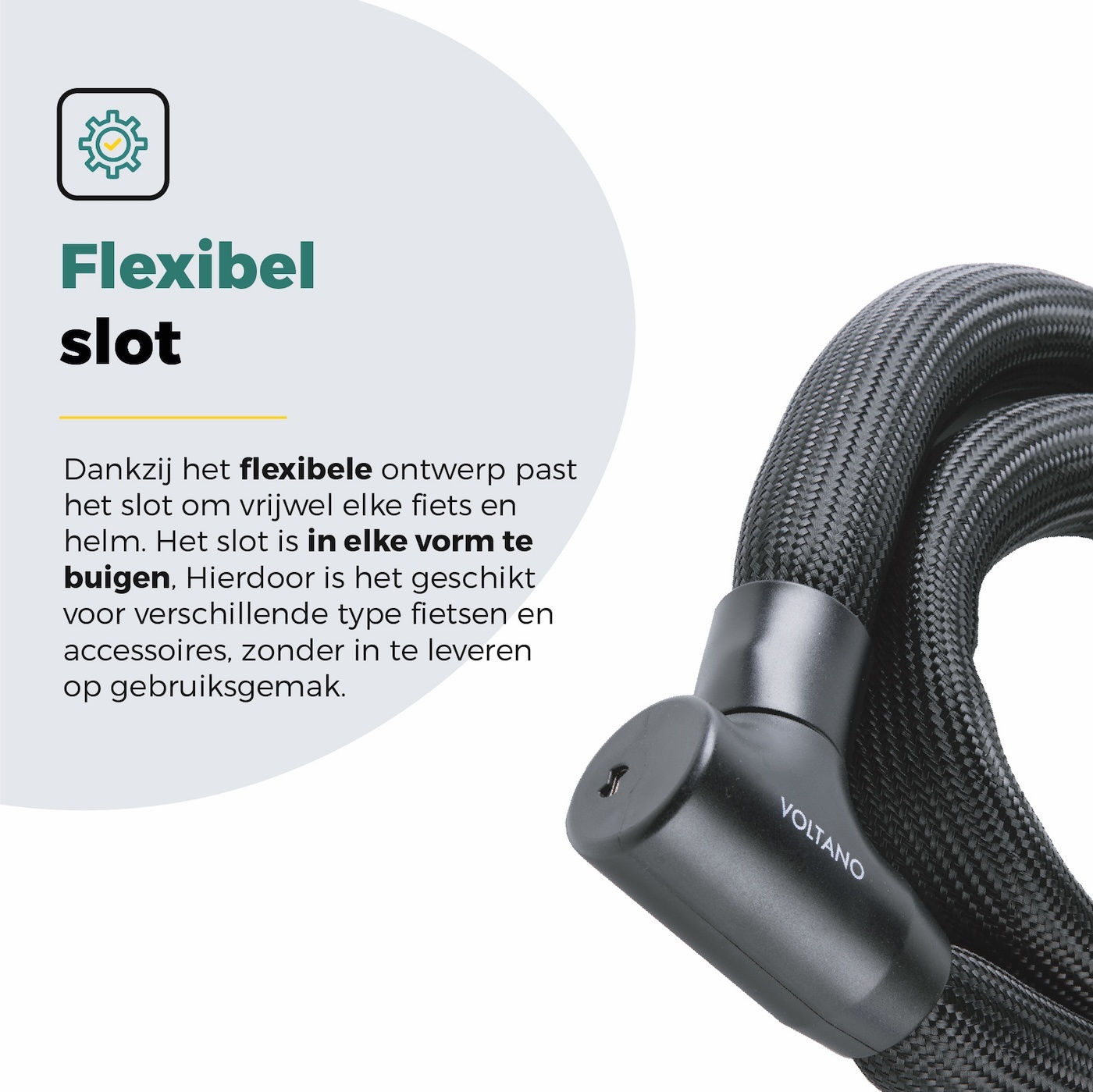 Voltano Flexilock Kettingslot - Zwart - 110 CM