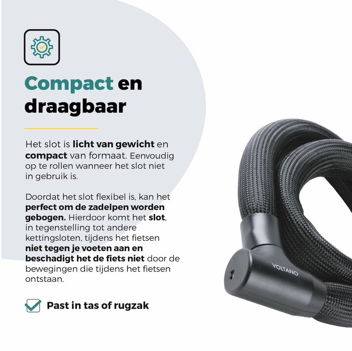 Voltano Flexilock Kettingslot - Zwart - 110 CM