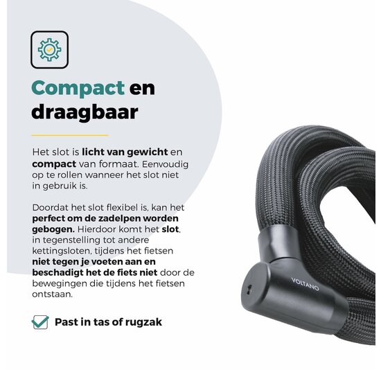 Voltano Flexilock Kettingslot - Zwart - 110 CM