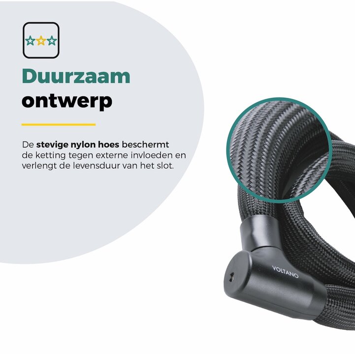 Voltano Flexilock Kettingslot - Zwart - 110 CM