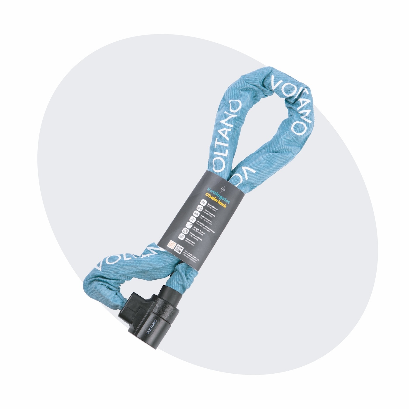 Voltano ART4 Kettingslot Solid - Ice Blauw - 110 CM - Vaste Slotkop