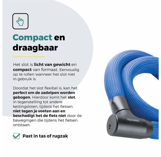 Voltano Flexilock Kettingslot - Blauw - 110 CM