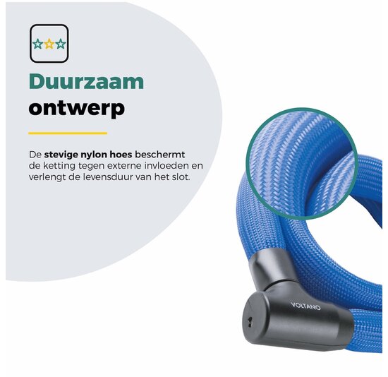 Voltano Flexilock Kettingslot - Blauw - 110 CM