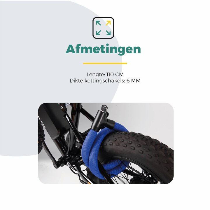 Voltano Flexilock Kettingslot - Blauw - 110 CM