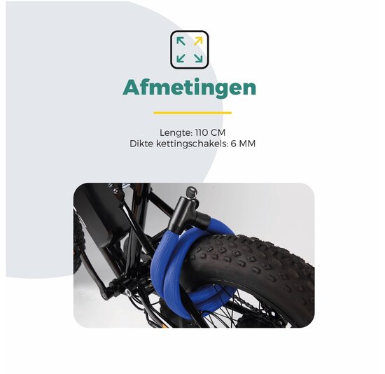 Voltano Flexilock Kettingslot - Blauw - 110 CM