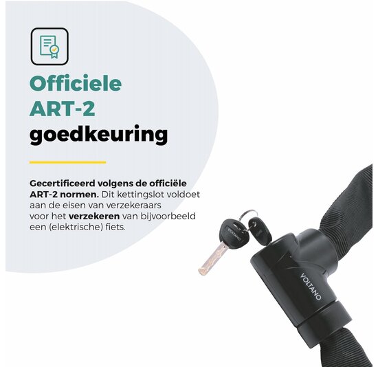 Voltano ART2 Kettingslot Pro - Zwart - 110 CM - ART 2 Slot