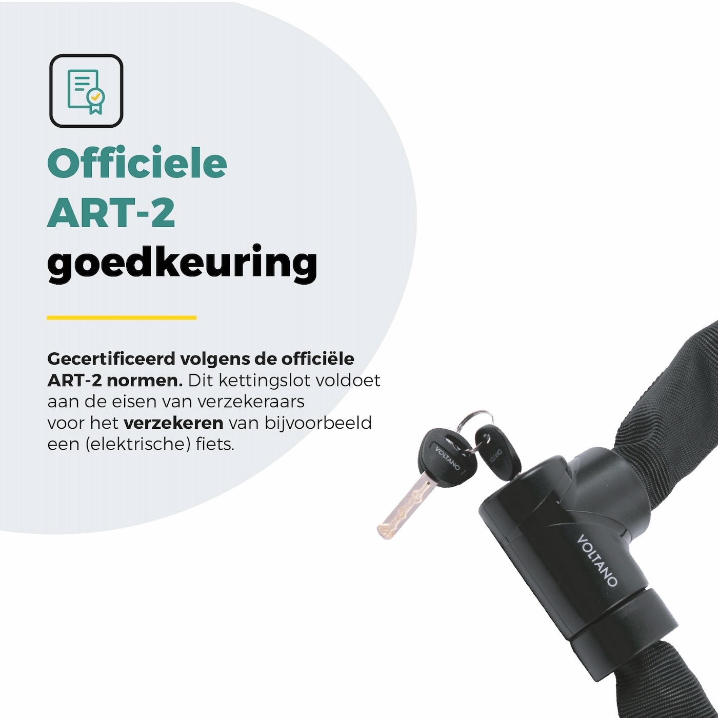 Voltano ART2 Kettingslot Pro - Zwart - 110 CM - ART 2 Slot