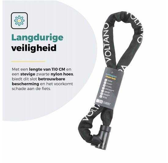 Voltano ART2 Kettingslot Pro - Zwart - 110 CM - ART 2 Slot