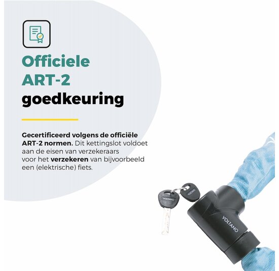 Voltano ART2 Kettingslot Pro - Ice Blauw - 110 CM - ART 2 Slot