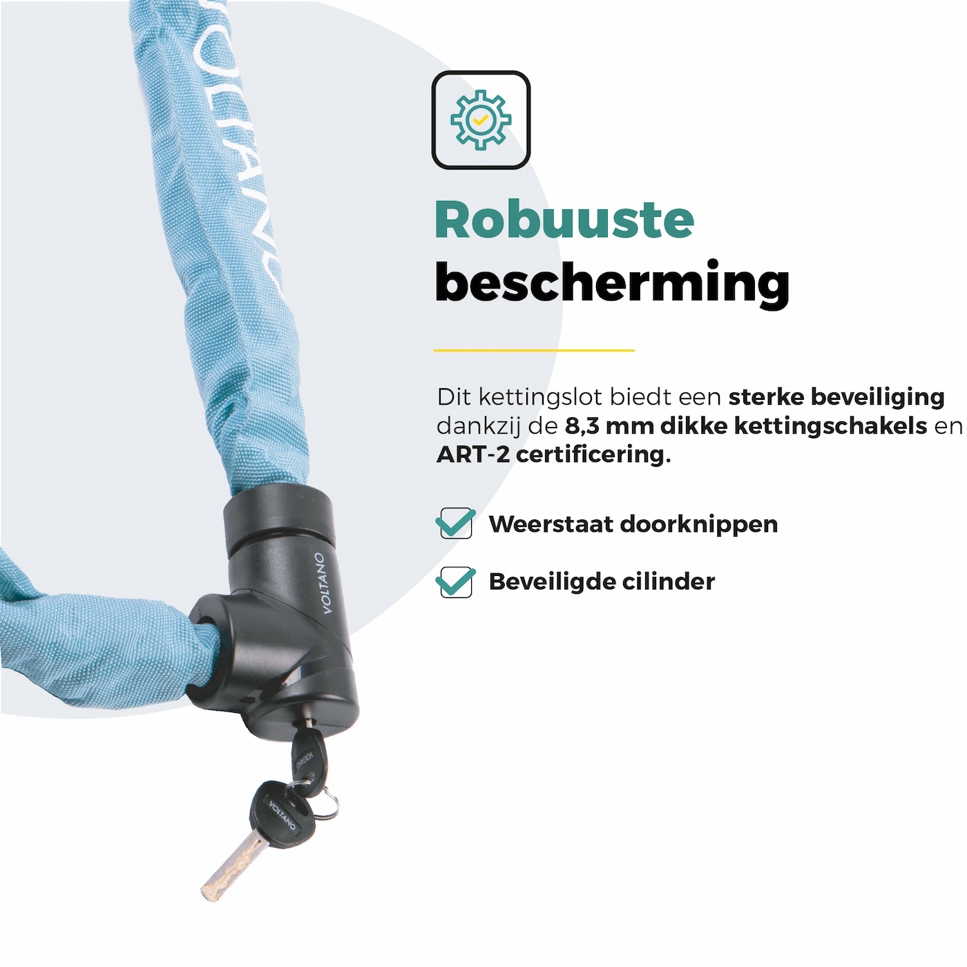 Voltano ART2 Kettingslot Pro - Ice Blauw - 110 CM - ART 2 Slot