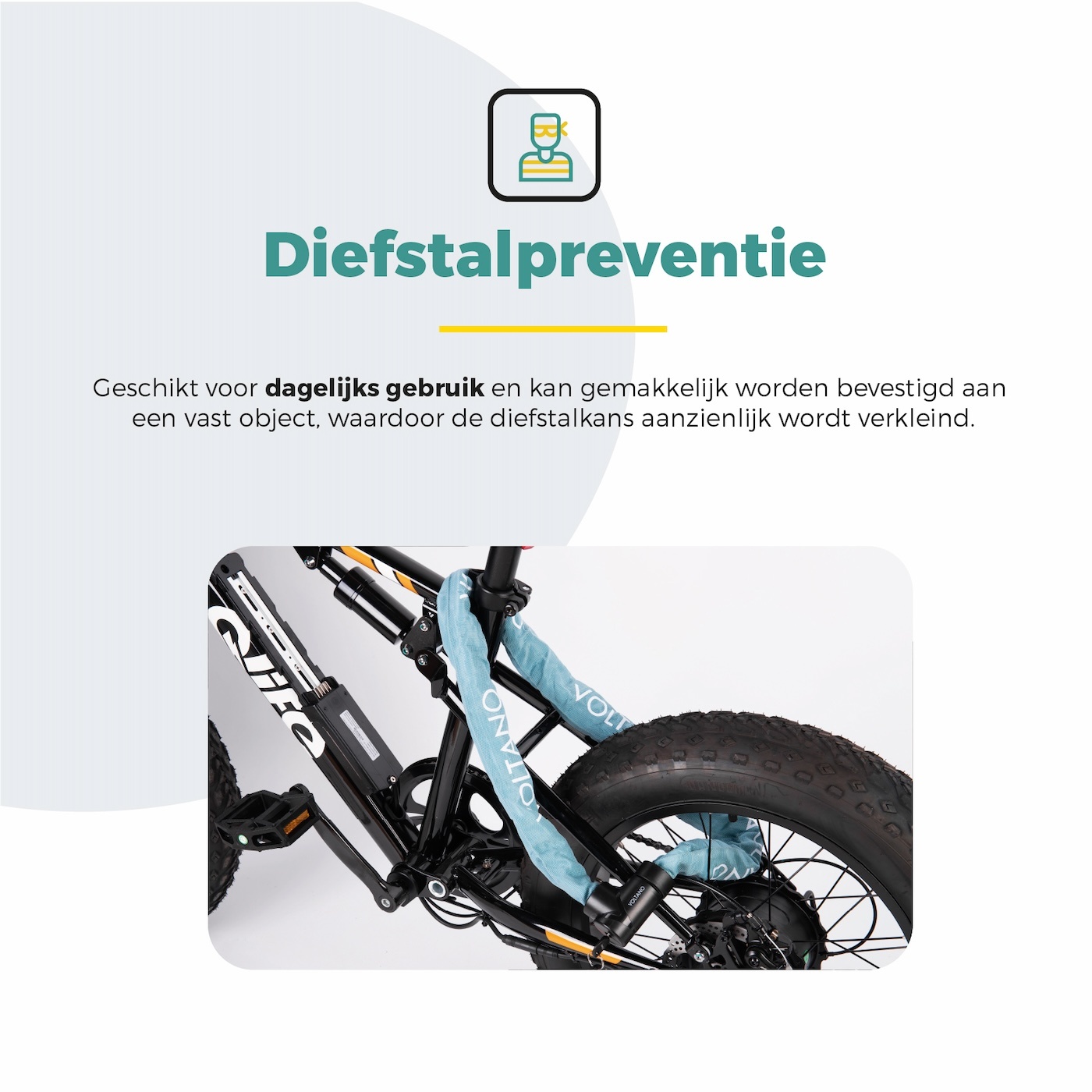 Voltano ART2 Kettingslot Pro - Ice Blauw - 110 CM - ART 2 Slot