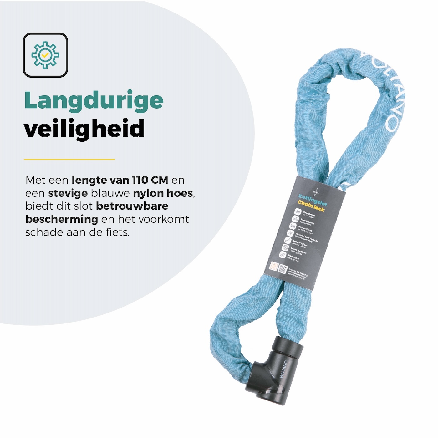 Voltano ART2 Kettingslot Pro - Ice Blauw - 110 CM - ART 2 Slot