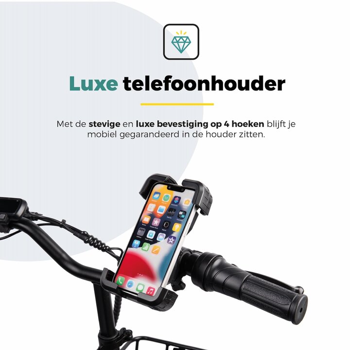Voltano Strong Telefoonhouder Fiets - Zwart - Universeel