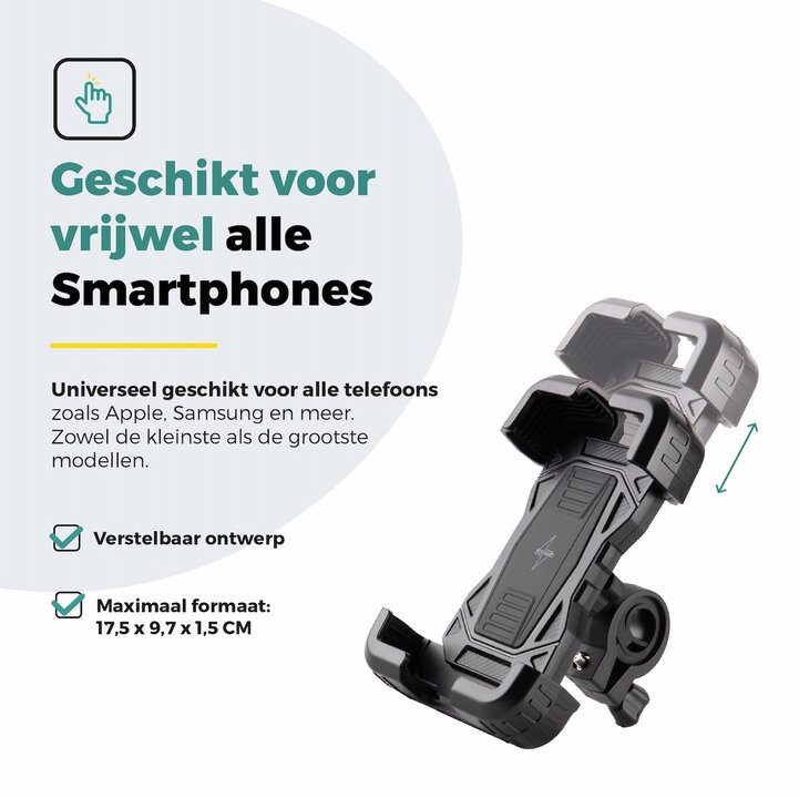 Voltano Strong Telefoonhouder Fiets - Zwart - Universeel