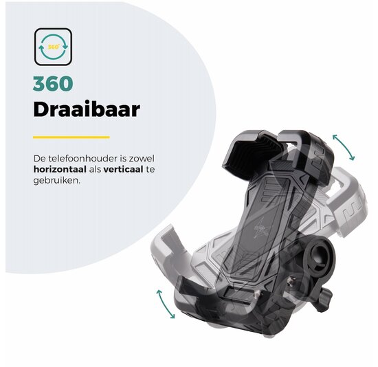 Voltano Strong Telefoonhouder Fiets - Zwart - Universeel