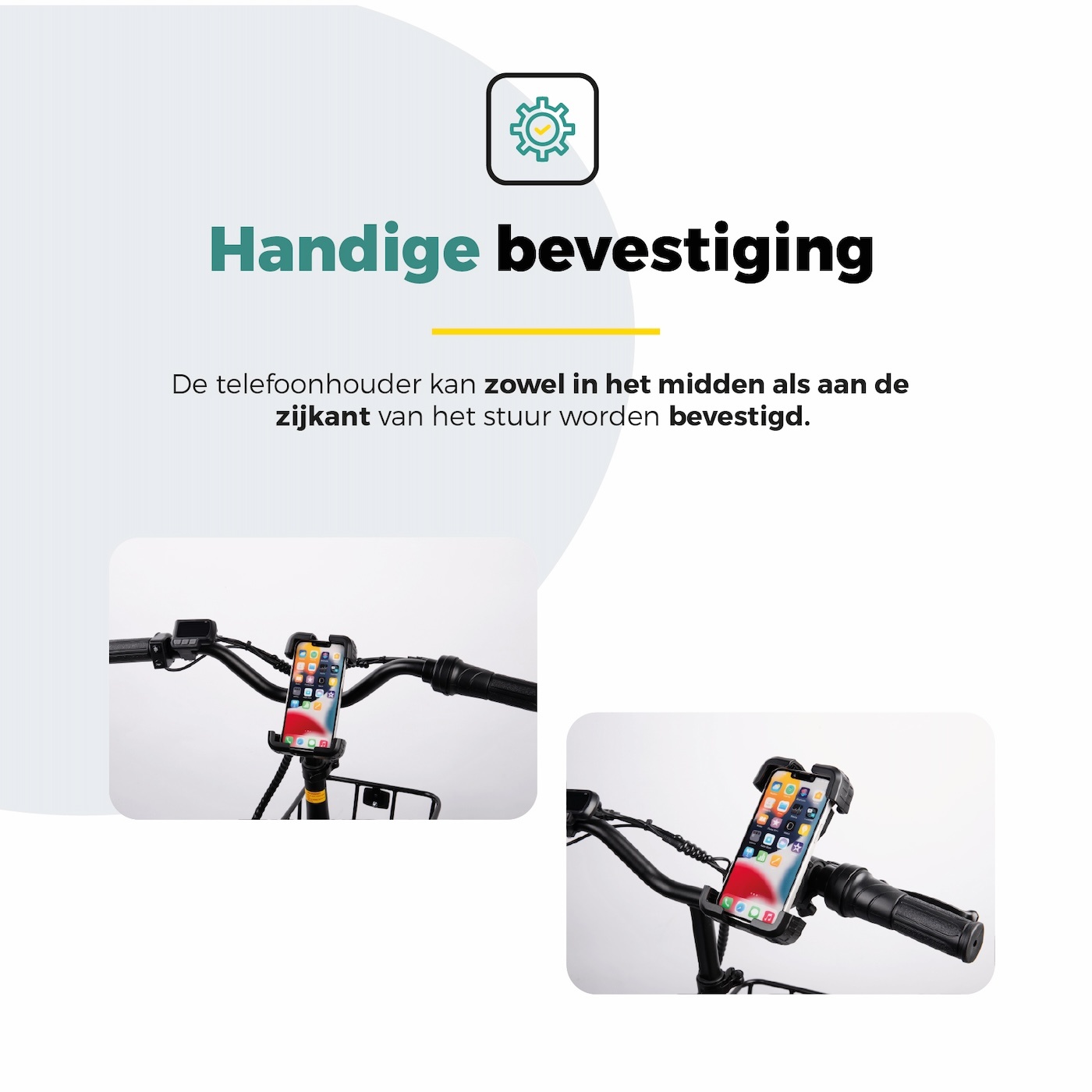 Voltano Strong Telefoonhouder Fiets - Zwart - Universeel