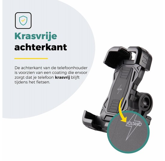 Voltano Strong Telefoonhouder Fiets - Zwart - Universeel