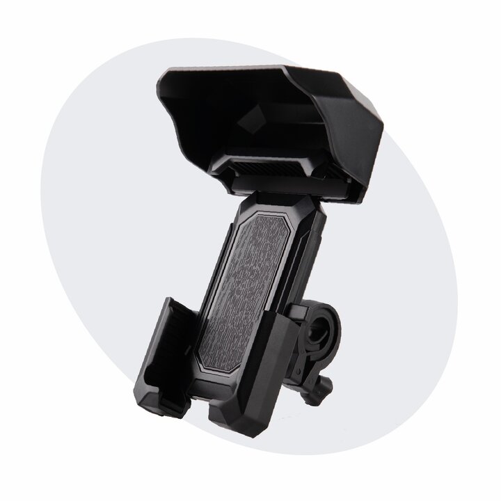 Voltano Protect Telefoonhouder Fiets - Zwart - Met Dakje Tegen Regen / Zon