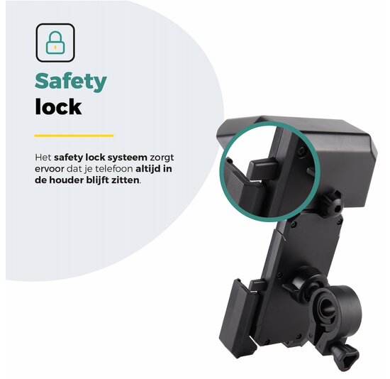 Voltano Protect Telefoonhouder Fiets - Zwart - Met Dakje Tegen Regen / Zon