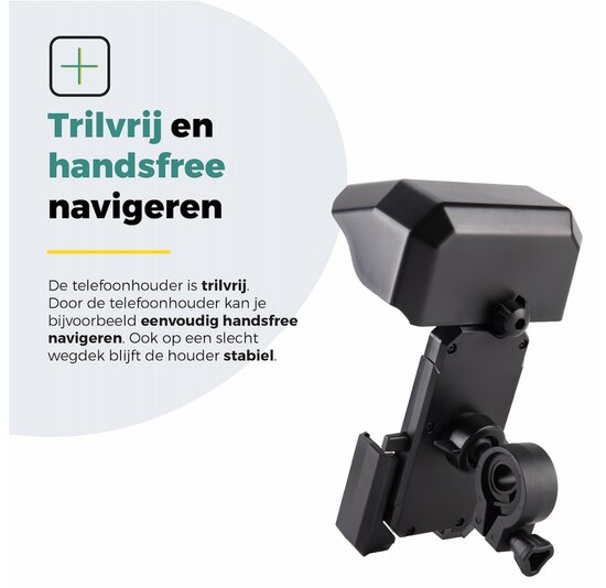 Voltano Protect Telefoonhouder Fiets - Zwart - Met Dakje Tegen Regen / Zon