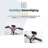 Voltano Protect Telefoonhouder Fiets - Zwart - Met Dakje Tegen Regen / Zon