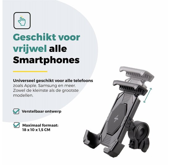 Voltano Slim Telefoonhouder Fiets - Zwart - Universeel