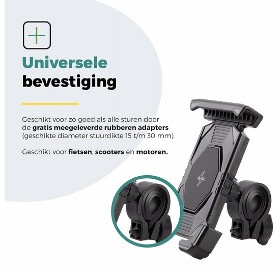 Voltano Slim Telefoonhouder Fiets - Zwart - Universeel